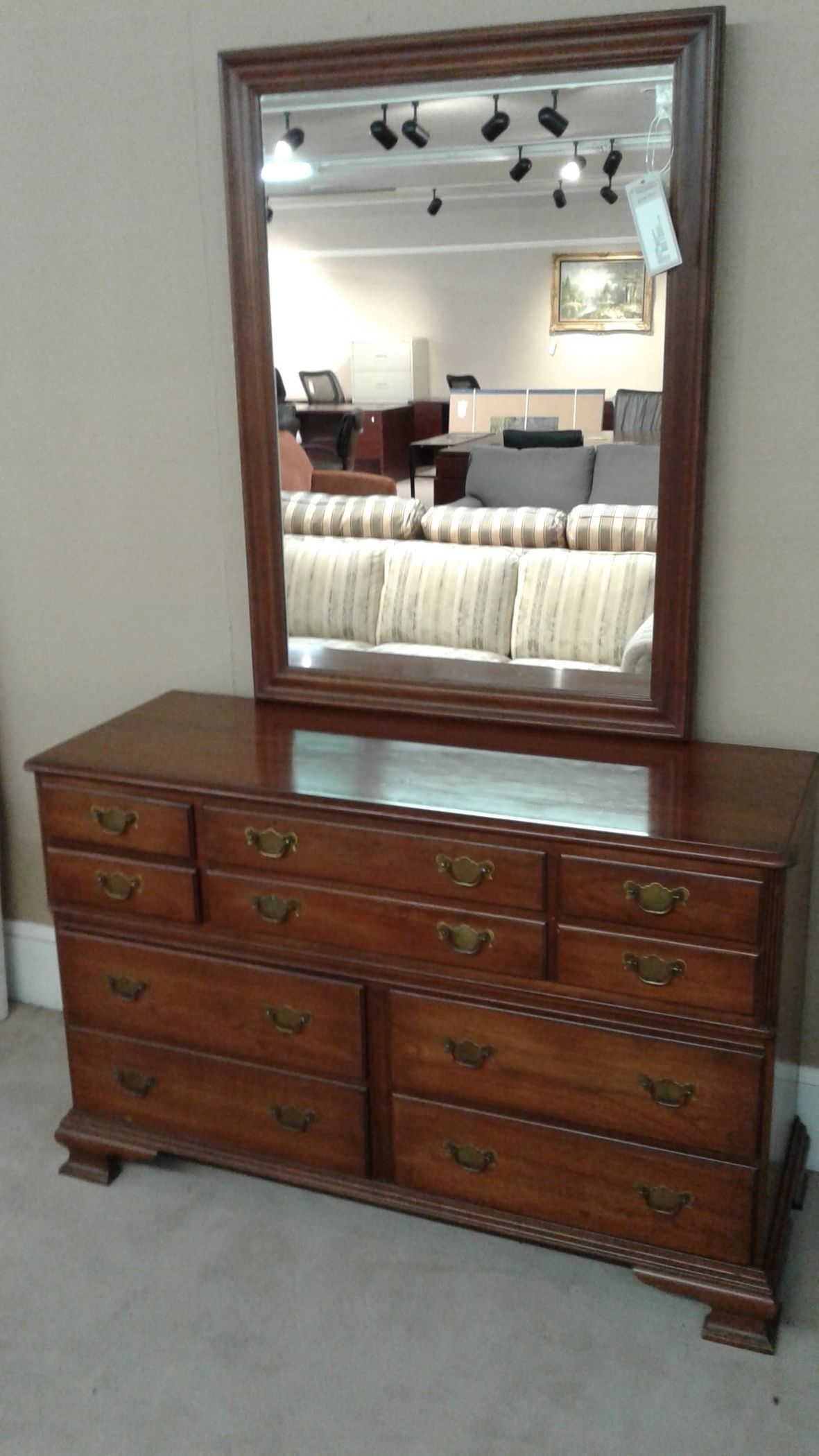 CHERRY DRESSER/MIRROR Delmarva Furniture Consignment