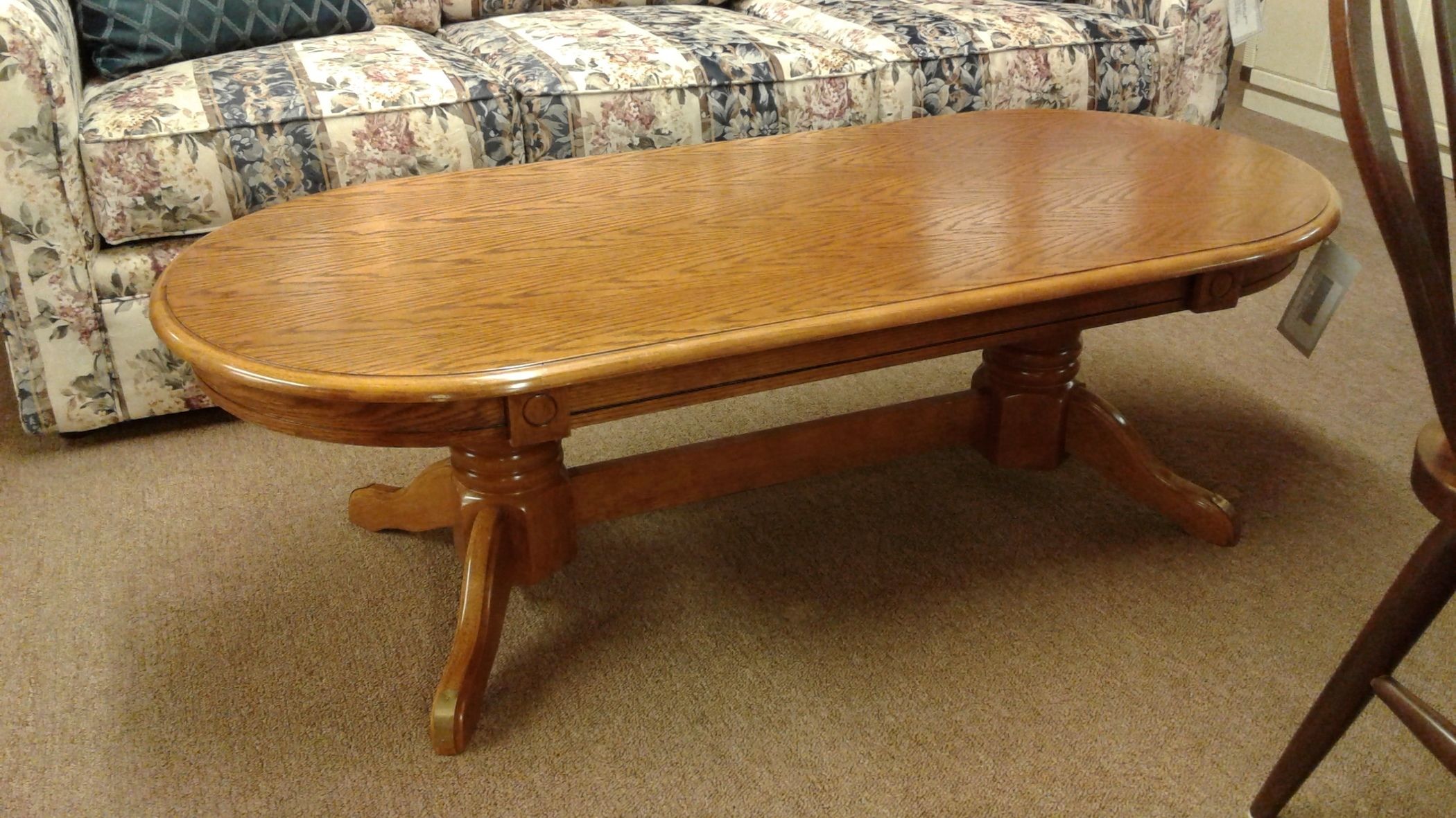 OAK OVAL COCKTAIL TABLE Delmarva Furniture Consignment