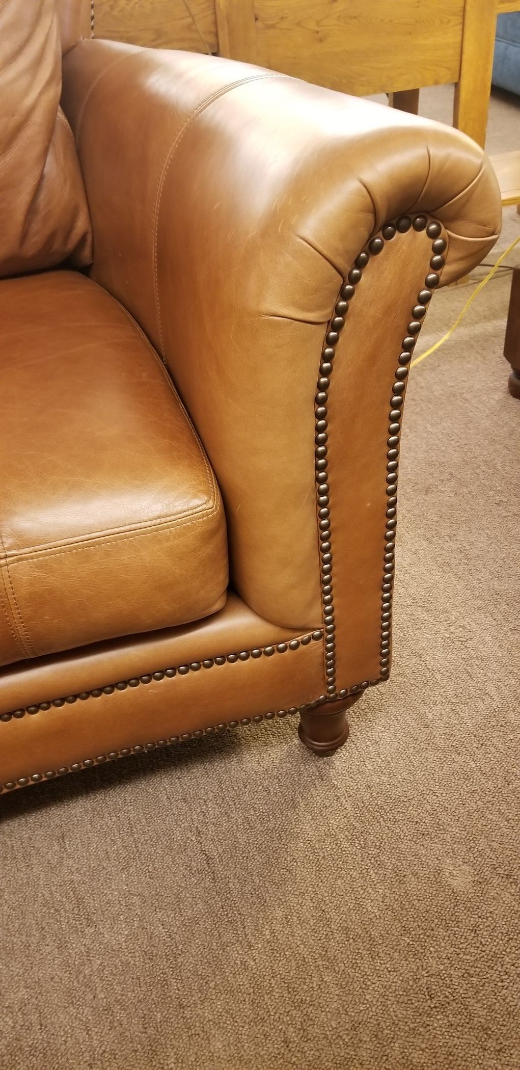 CLAYTON MARCUS LEATHER SOFA | Delmarva Furniture Consignment