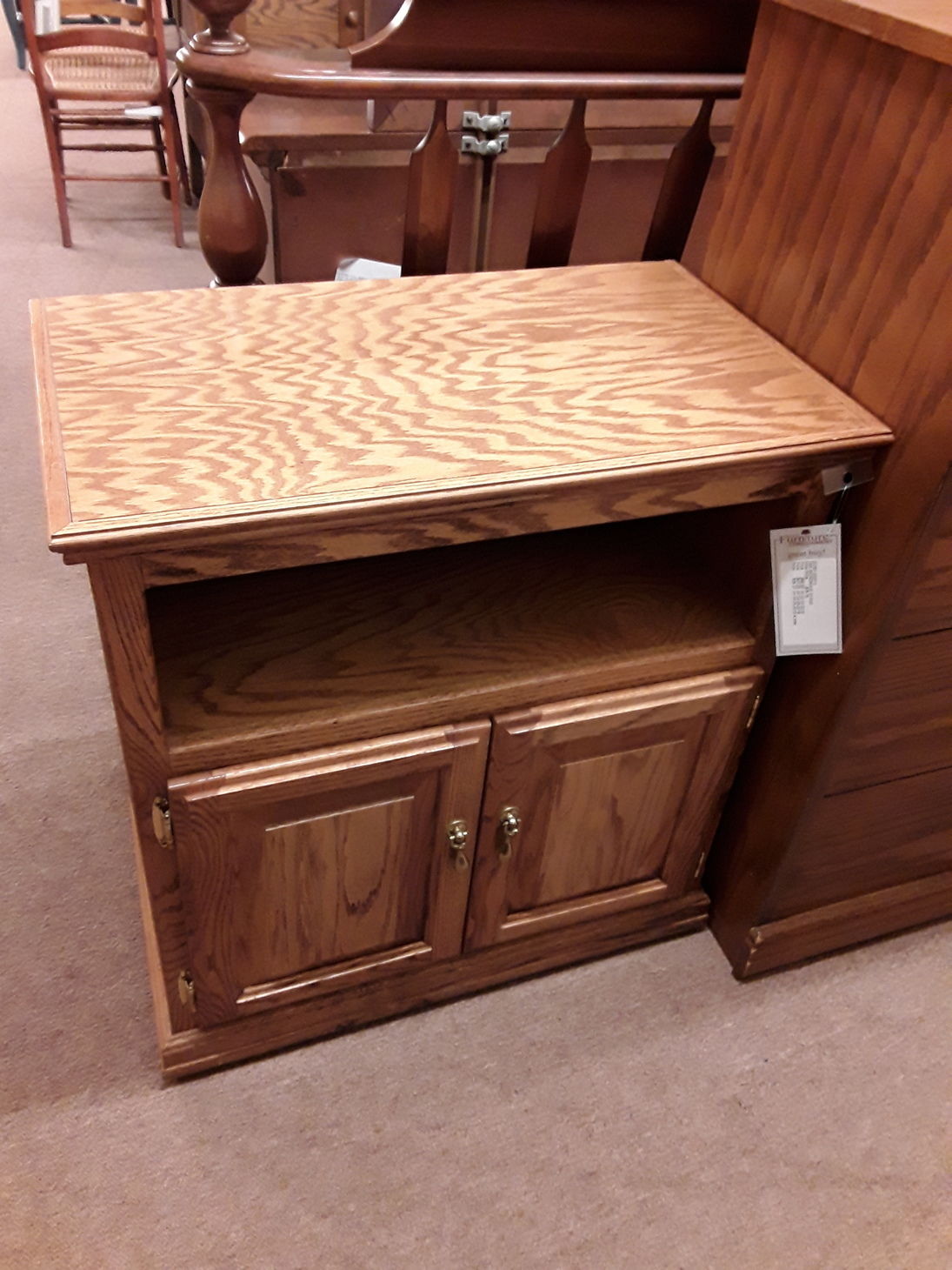 OAK MICROWAVE STAND Delmarva Furniture Consignment