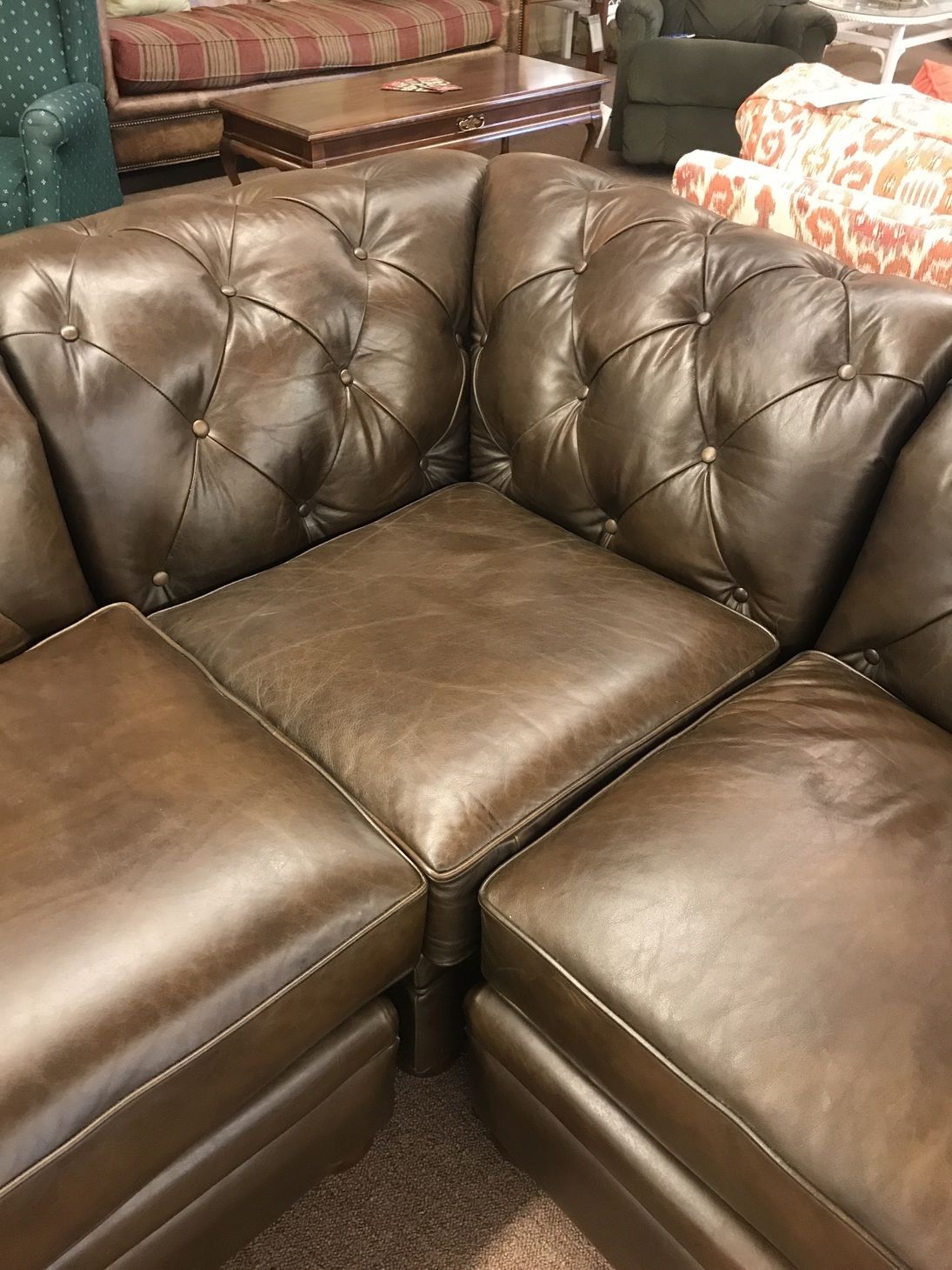 POTTERY BARN LEATHER SECTIONAL Delmarva Furniture Consignment