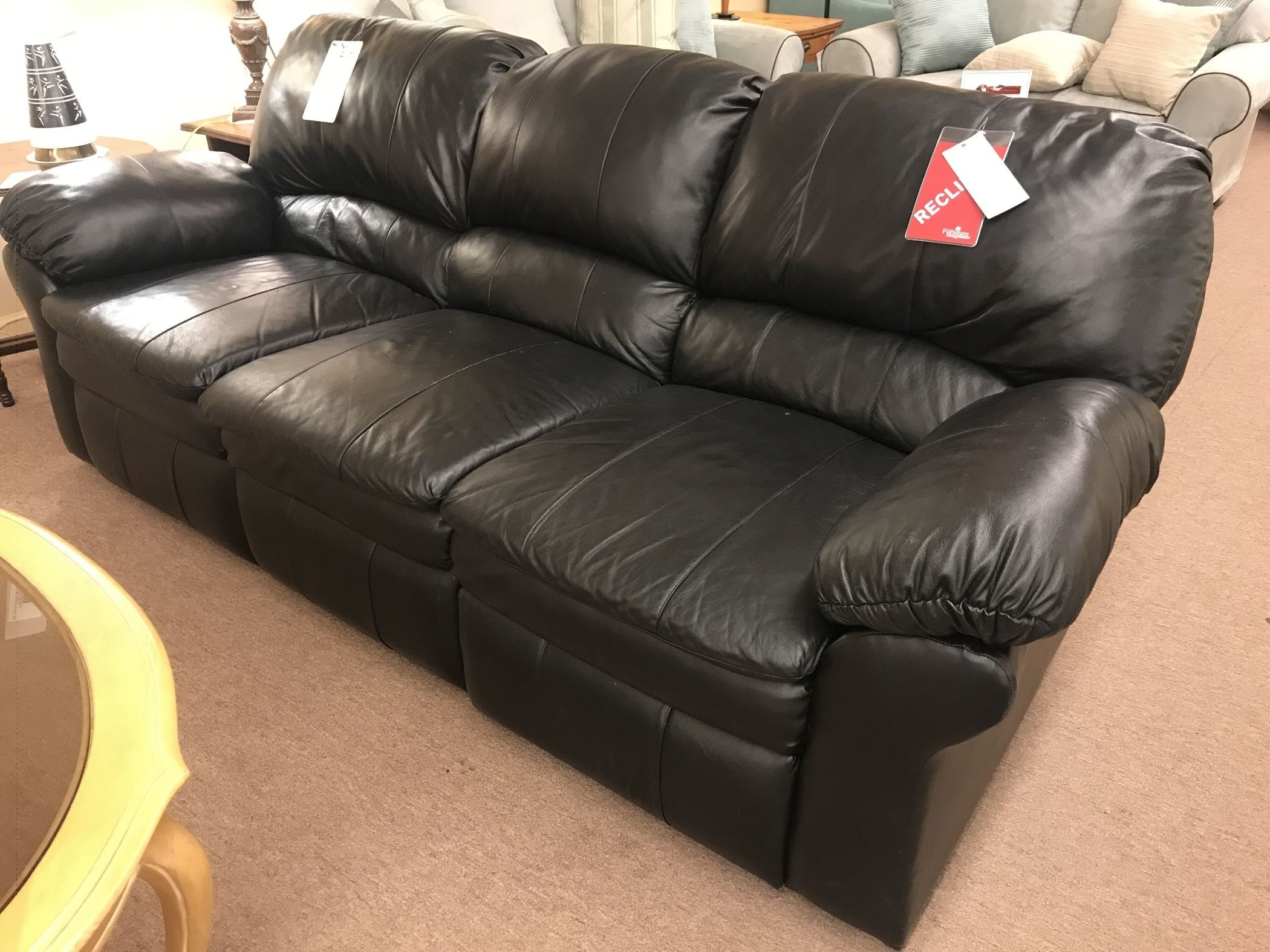 BLACK RECLINING SOFA Delmarva Furniture Consignment