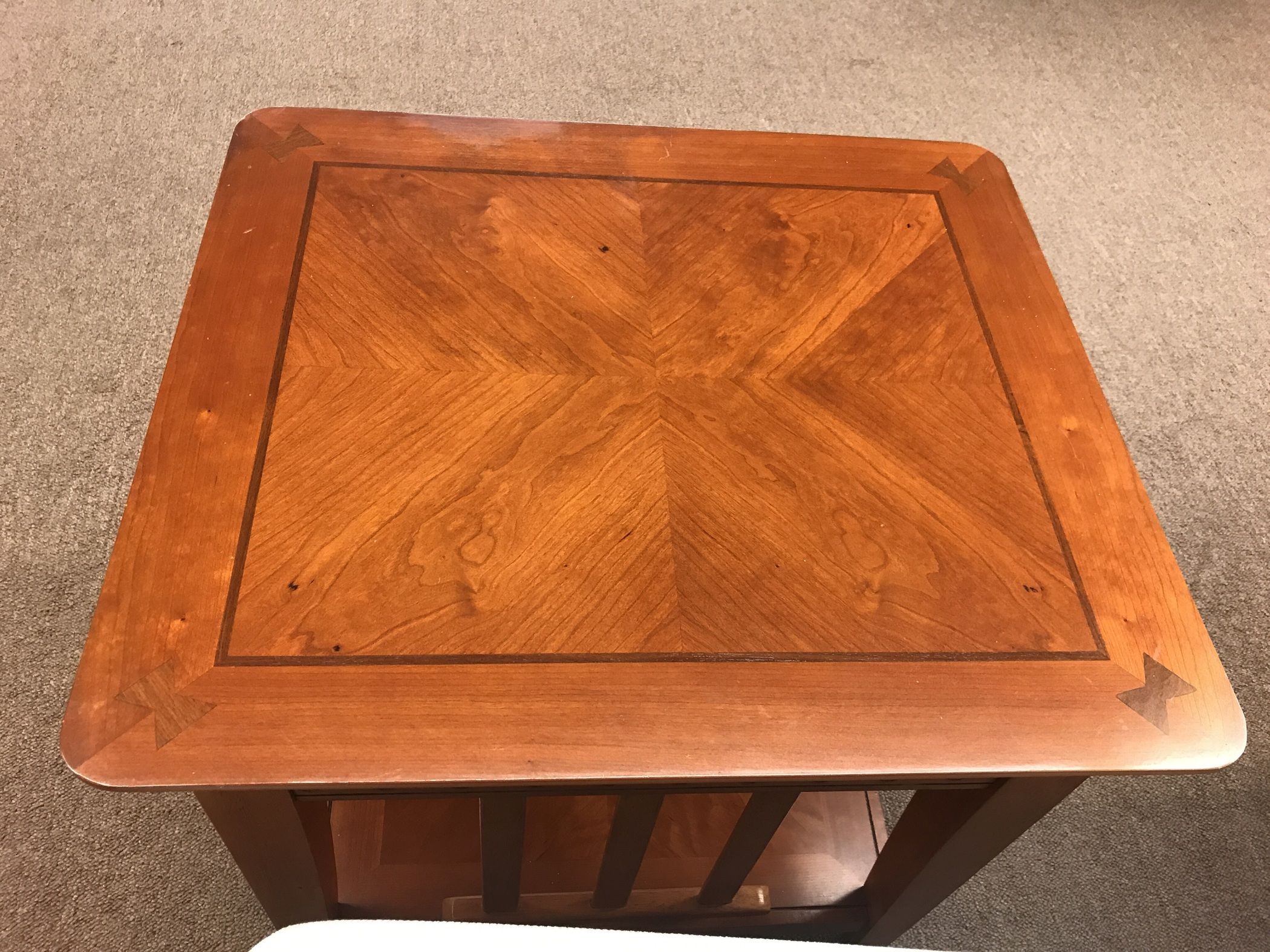 PAIR CHERRY FINISH END TABLES Delmarva Furniture Consignment