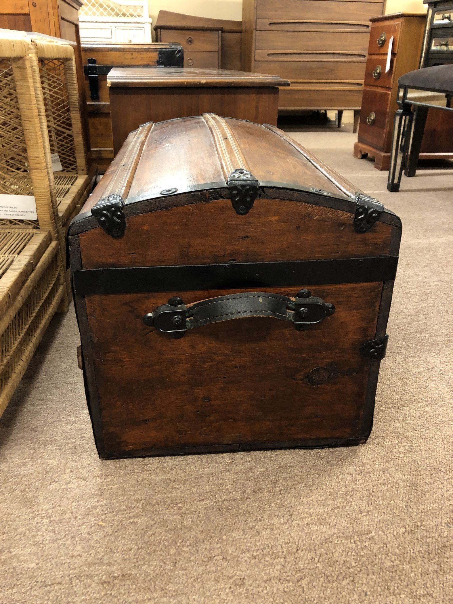 WOOD TRUNK WITH ARCHED TOP Delmarva Furniture Consignment