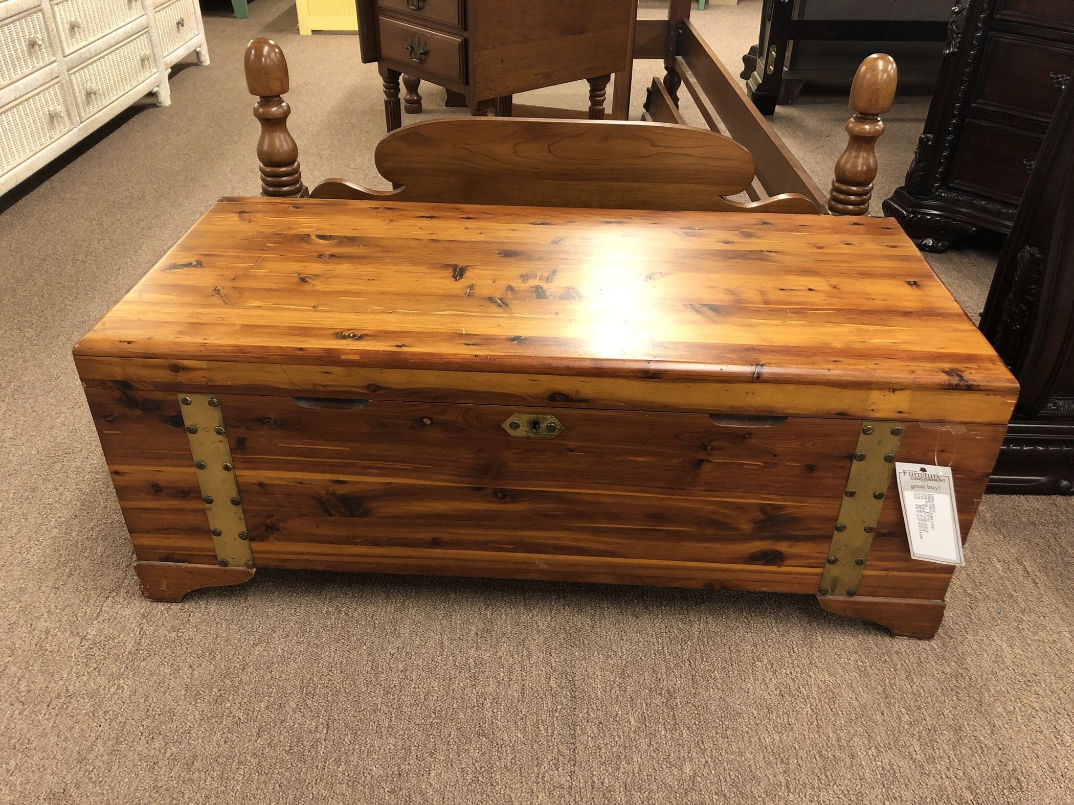 BRASS TRIM CEDAR CHEST Delmarva Furniture Consignment