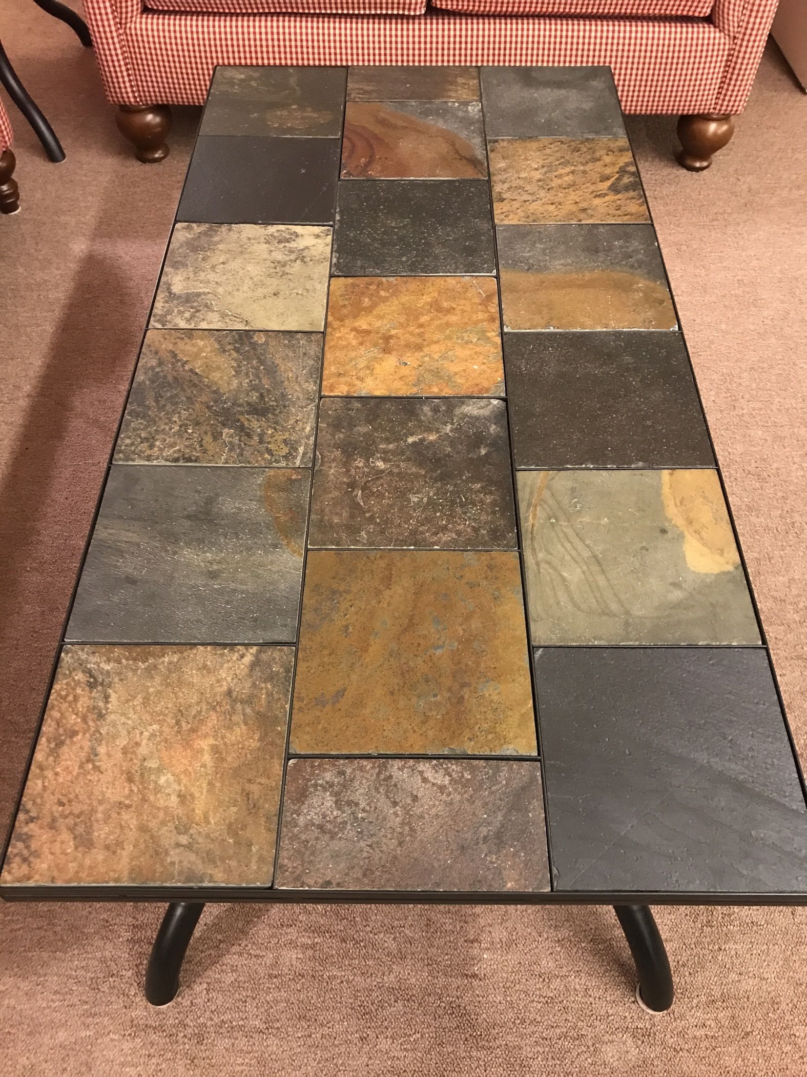 SLATE TOP COFFEE TABLE/2 ENDS Delmarva Furniture Consignment