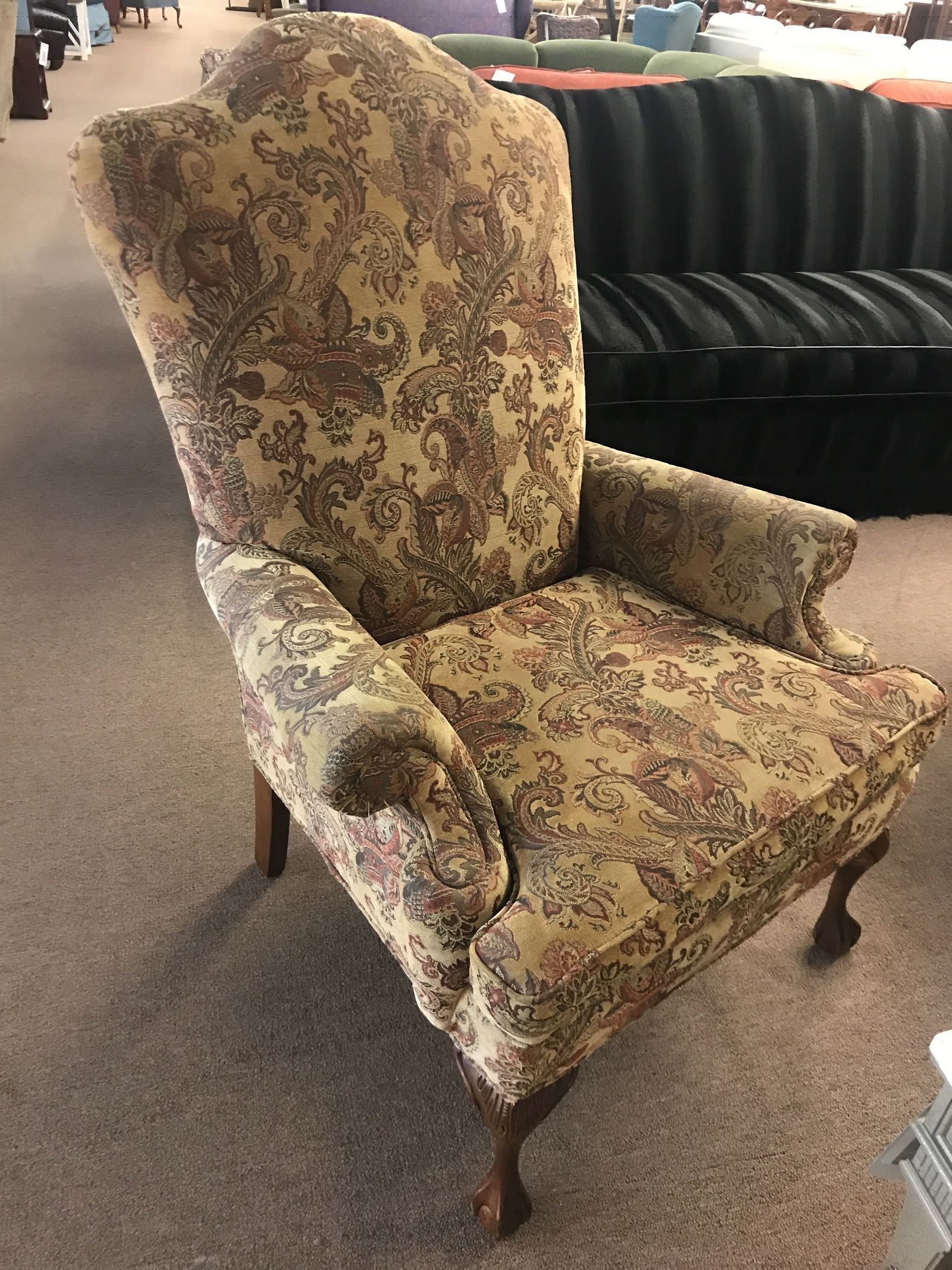 FAIRFIELD PAISLEY WING CHAIR Delmarva Furniture Consignment