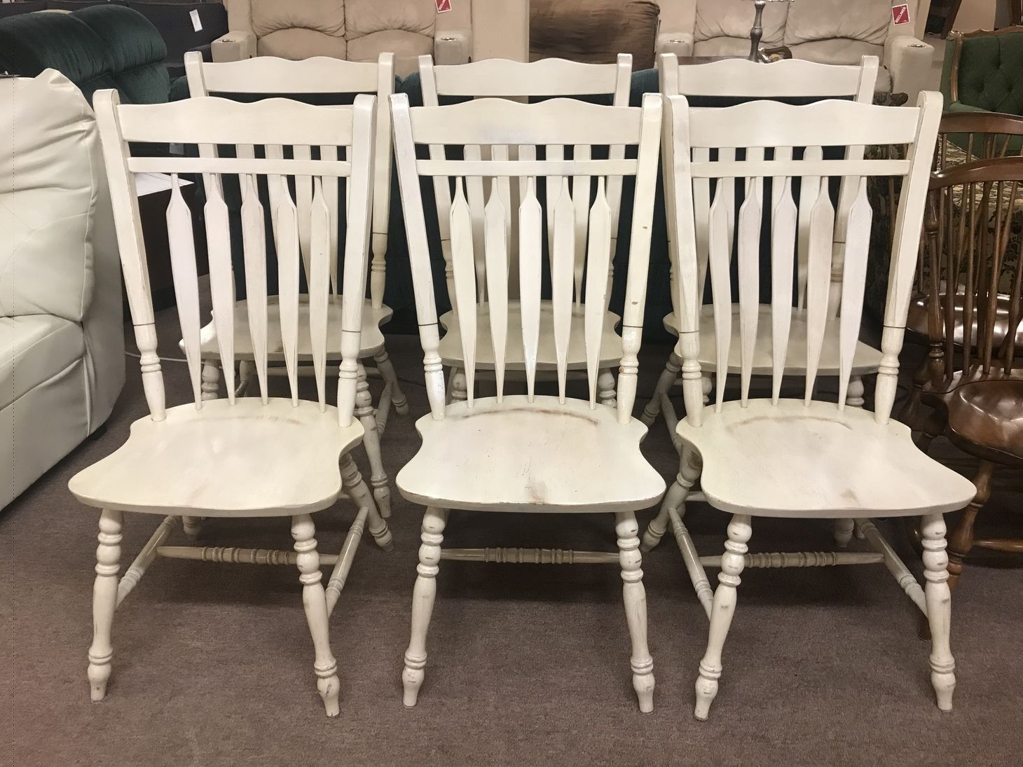 HIGH BACK WHITE WOODEN CHAIRS Delmarva Furniture Consignment