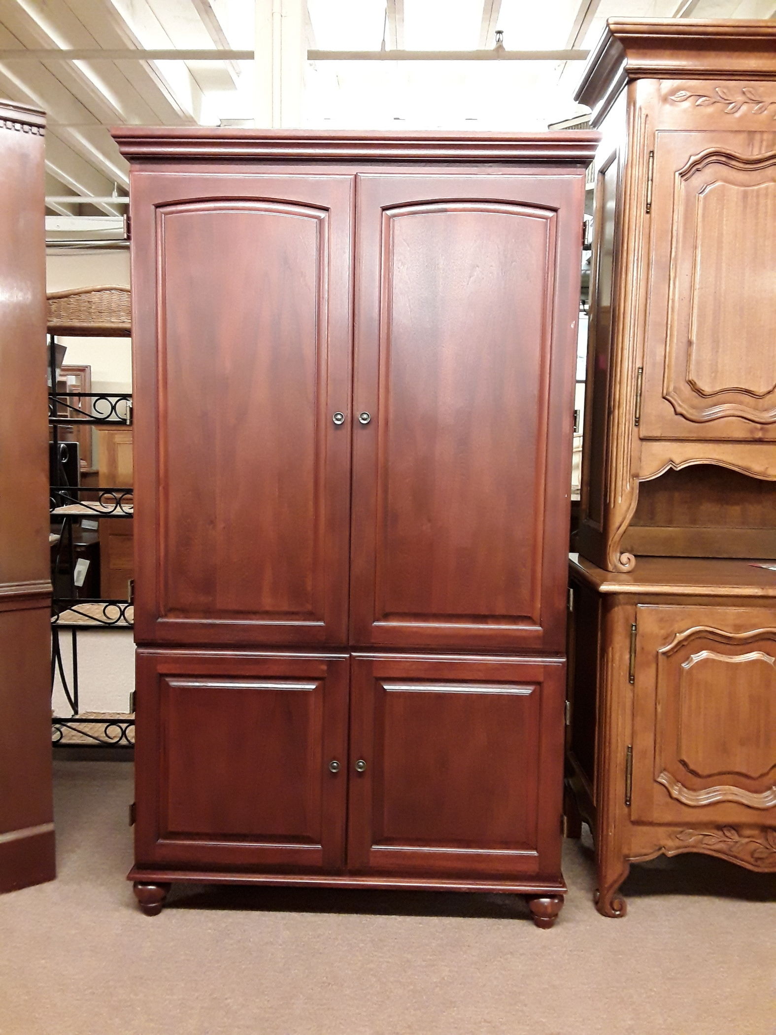 MAHOGANY TV ARMOIRE Delmarva Furniture Consignment