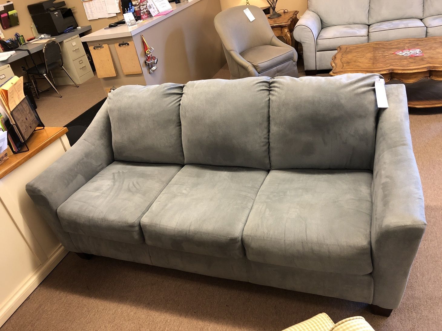 ASHLEY LIGHT BLUE SOFA Delmarva Furniture Consignment