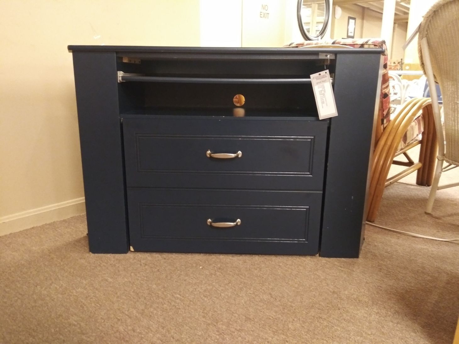 ASHLEY DARK BLUE CORNER DESK | Delmarva Furniture Consignment