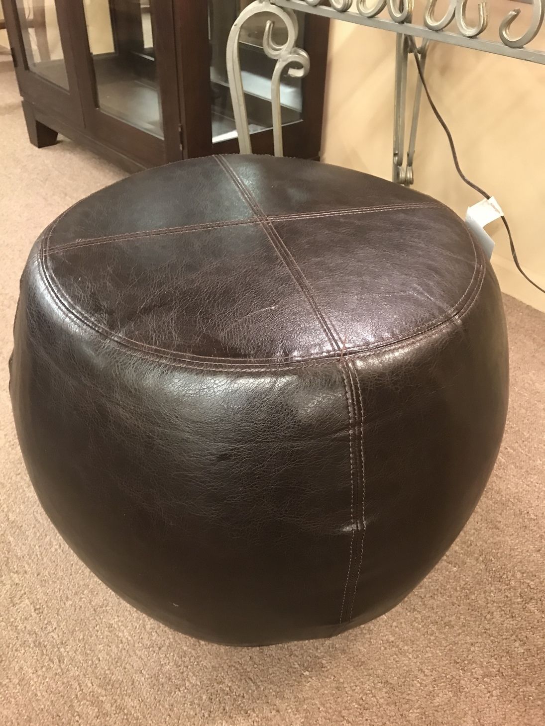 PIER ONE LEATHER OTTOMAN Delmarva Furniture Consignment