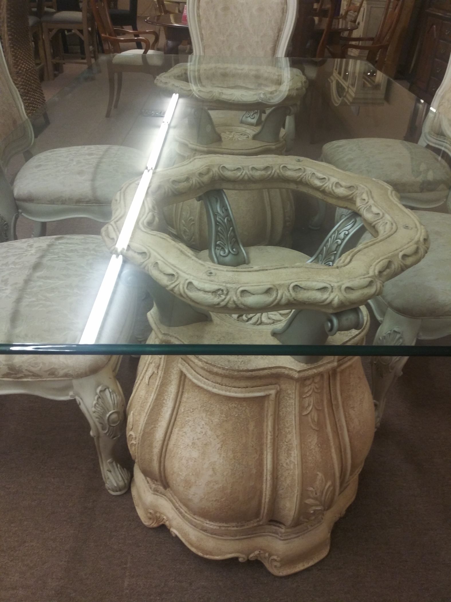 THOMASVILLE GLASS DINING TABLE Delmarva Furniture Consignment