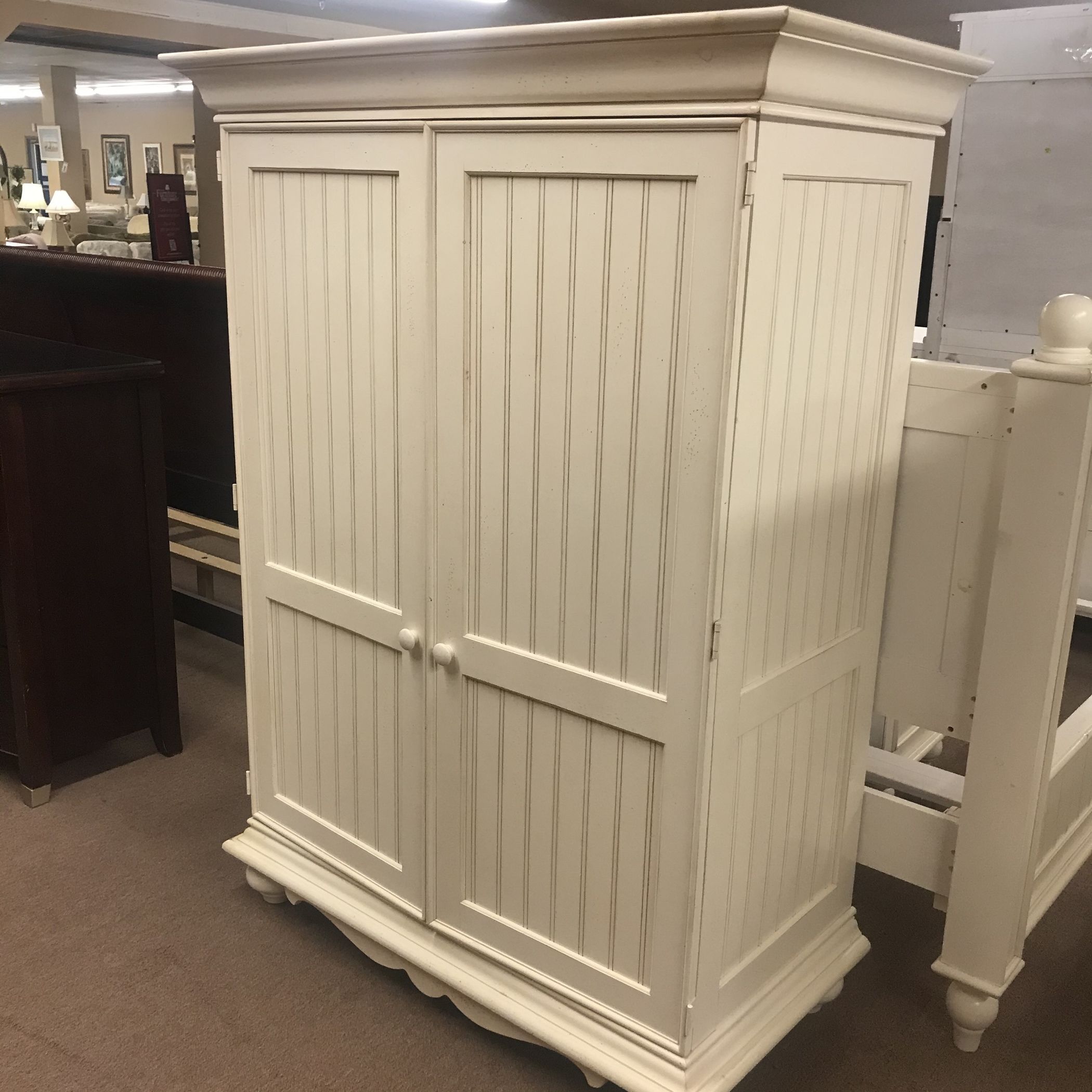WHITE ARMOIRE Delmarva Furniture Consignment