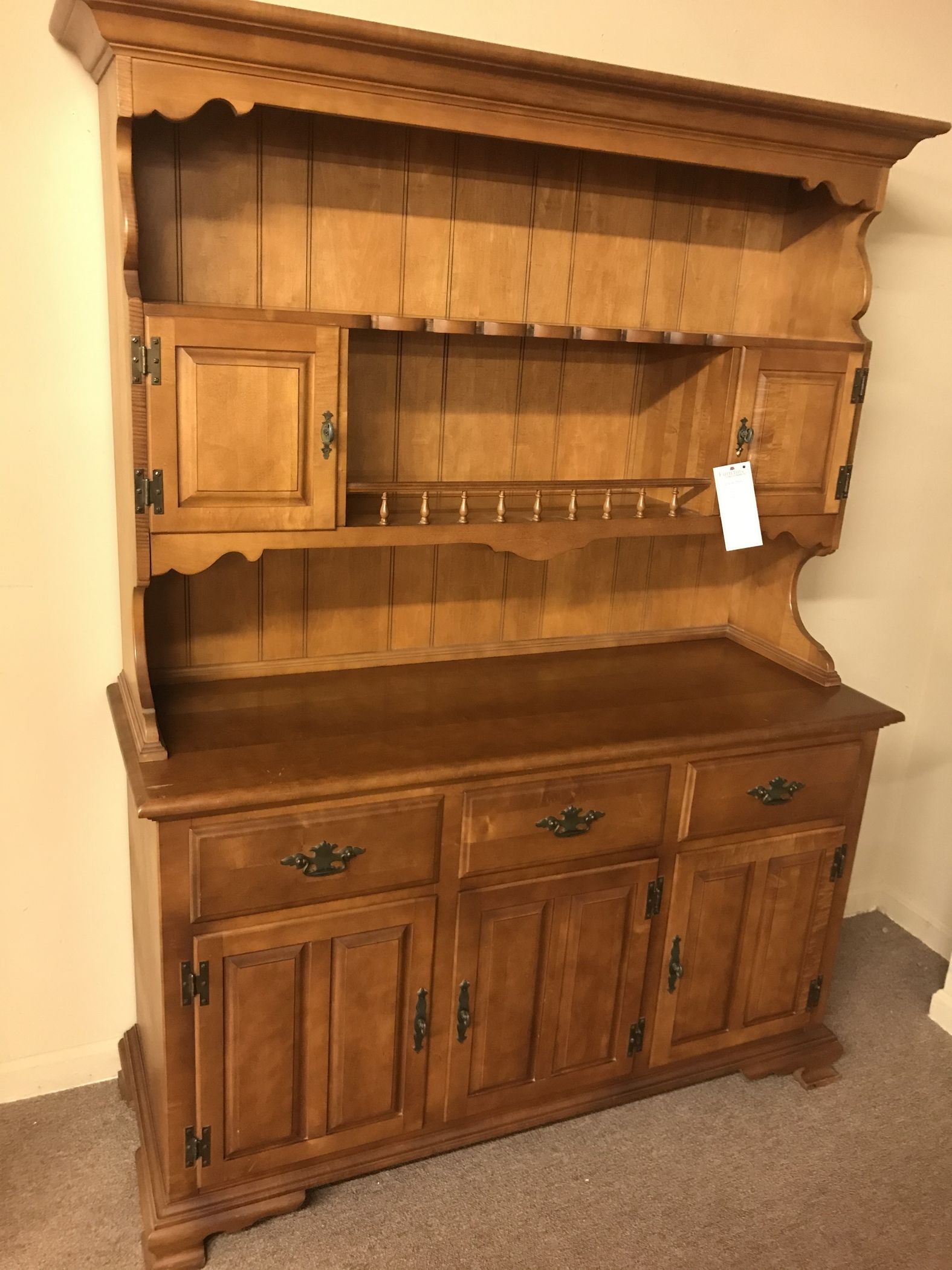 SOLID MAPLE 2 PIECE HUTCH Delmarva Furniture Consignment