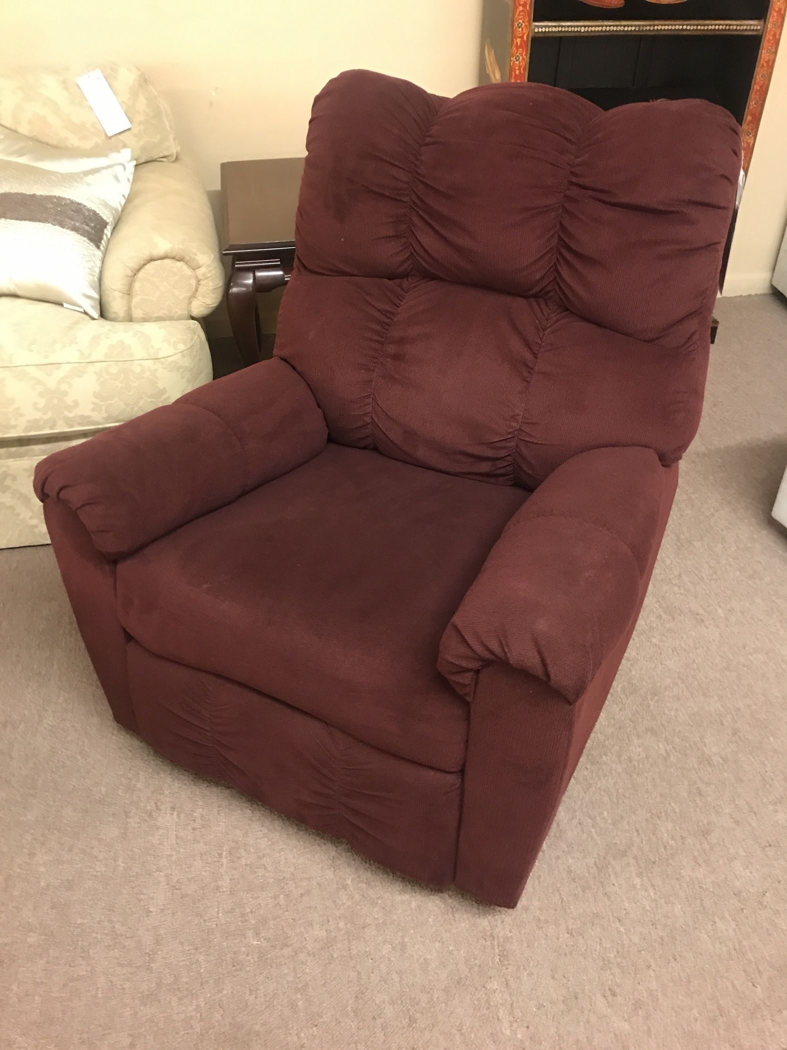 BURGUNDY ASHLEY RECLINER Delmarva Furniture Consignment