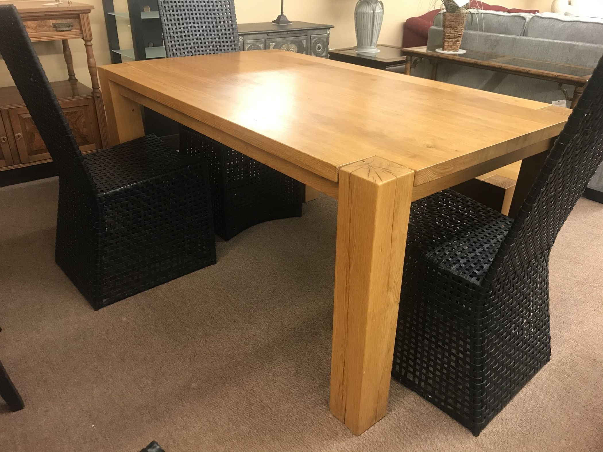 butcher block dining table minimalist kitchen