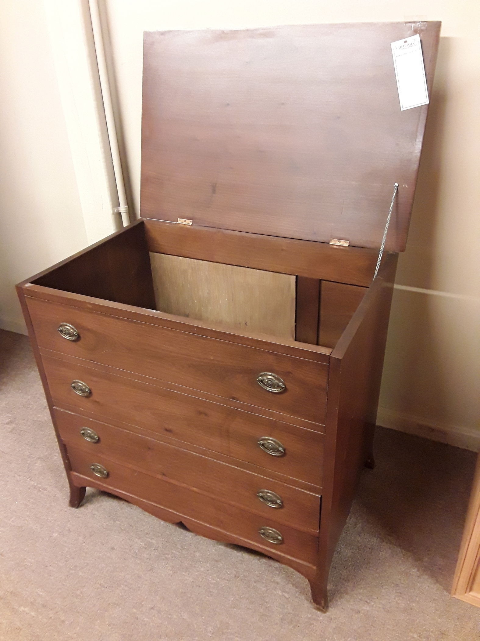 MAHOGANY DRESSER W/ LIFT TOP Delmarva Furniture Consignment
