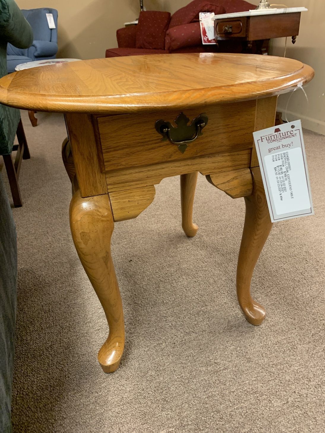 BROYHILL OVAL COFFEE/END TABLE Delmarva Furniture Consignment