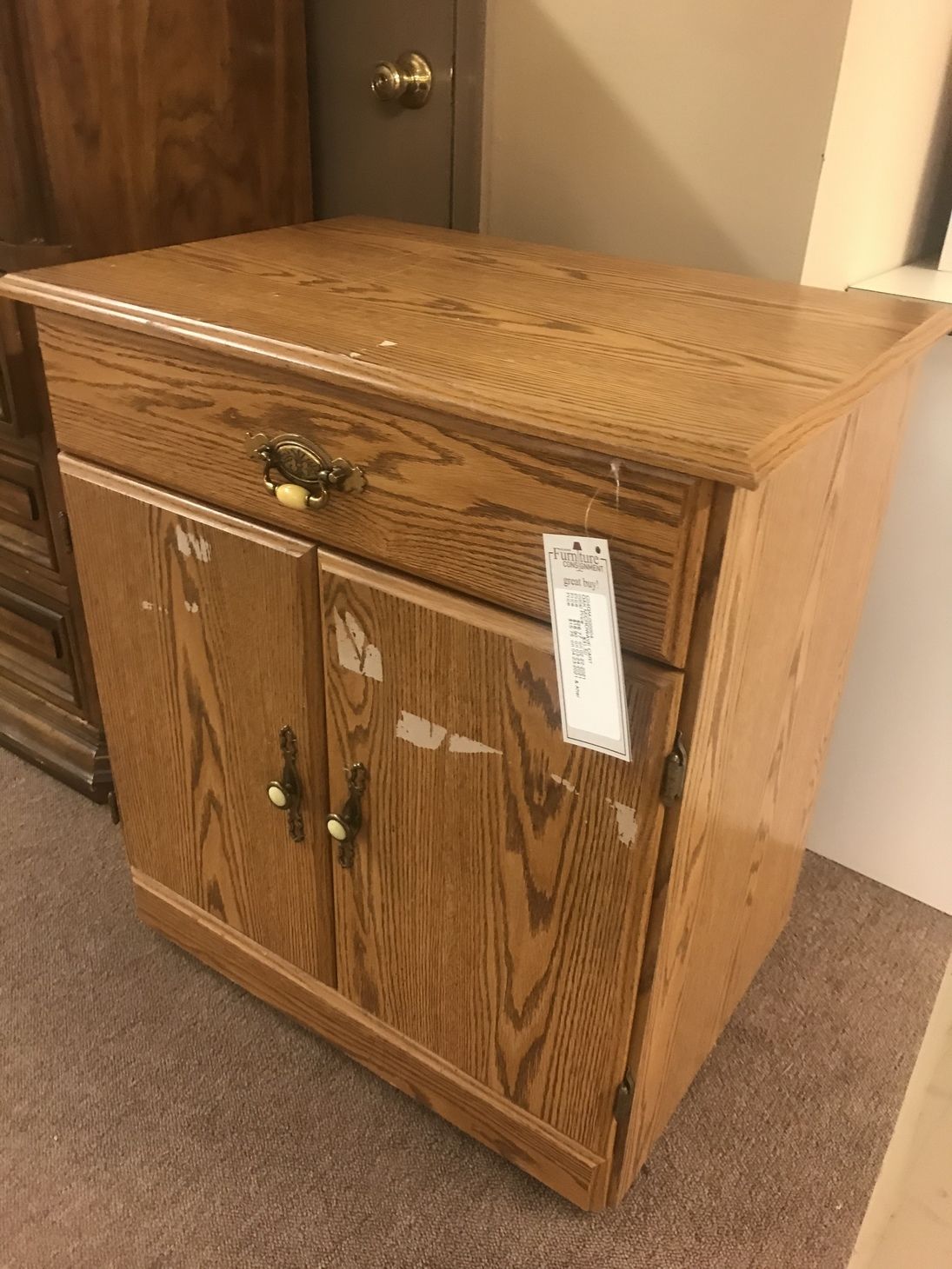 OAK MICROWAVE CART Delmarva Furniture Consignment