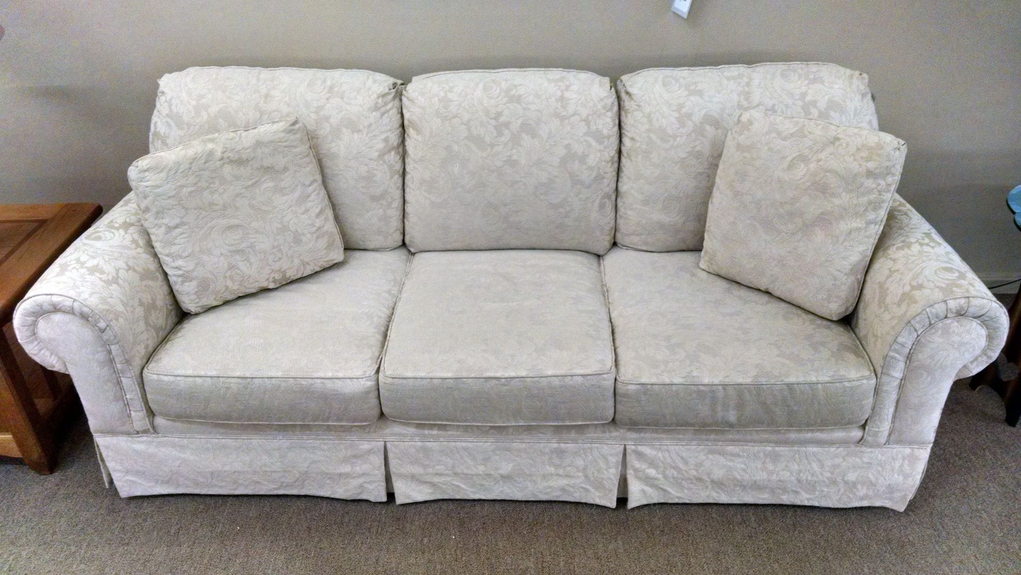 Broyhill Cream Damask Sofa Delmarva Furniture Consignment